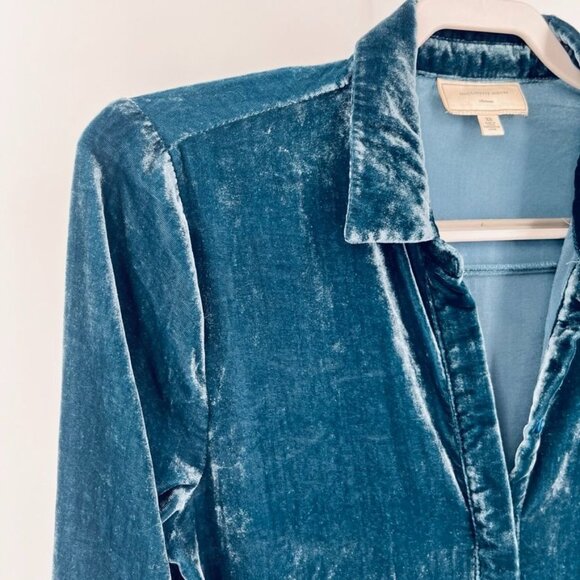 Anthropologie Moulinette Sours Velvet Button Down  Mini Shirt Dress Size XS - Picture 6 of 12